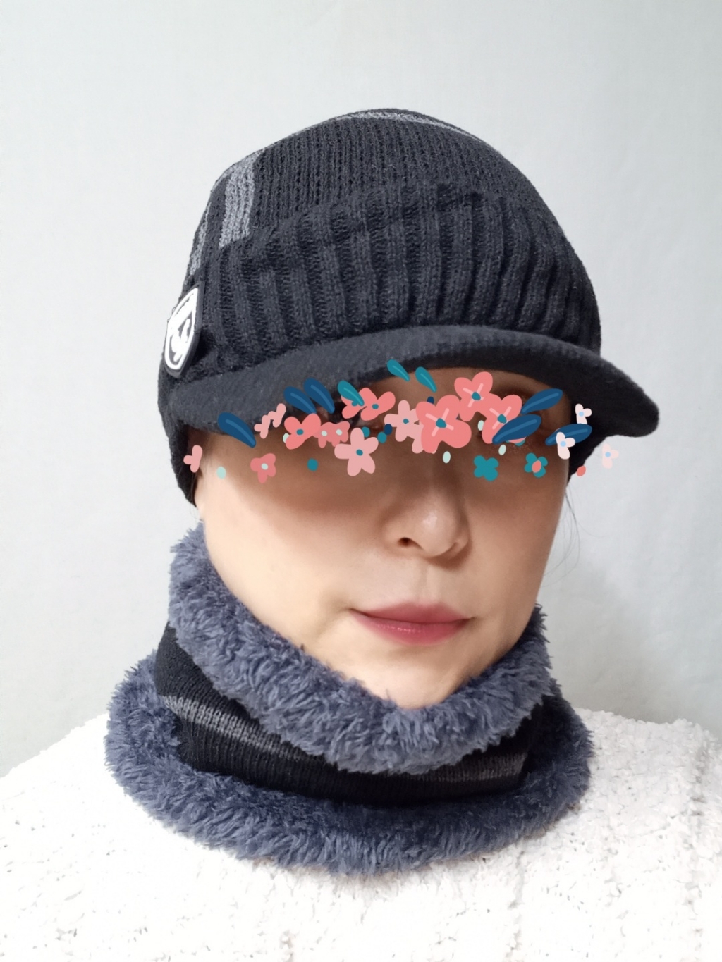 [키링] 데이즈원 남성 여성 겨울 방한 모자 넥워머 남녀공용 털모자 목도리