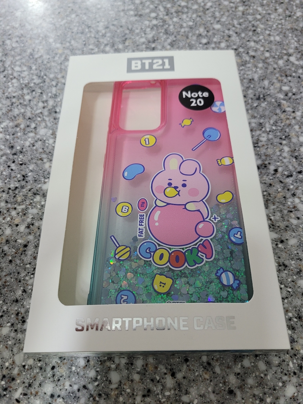 BT21 젤리 캔디 블링 아쿠아 휴대폰 케이스