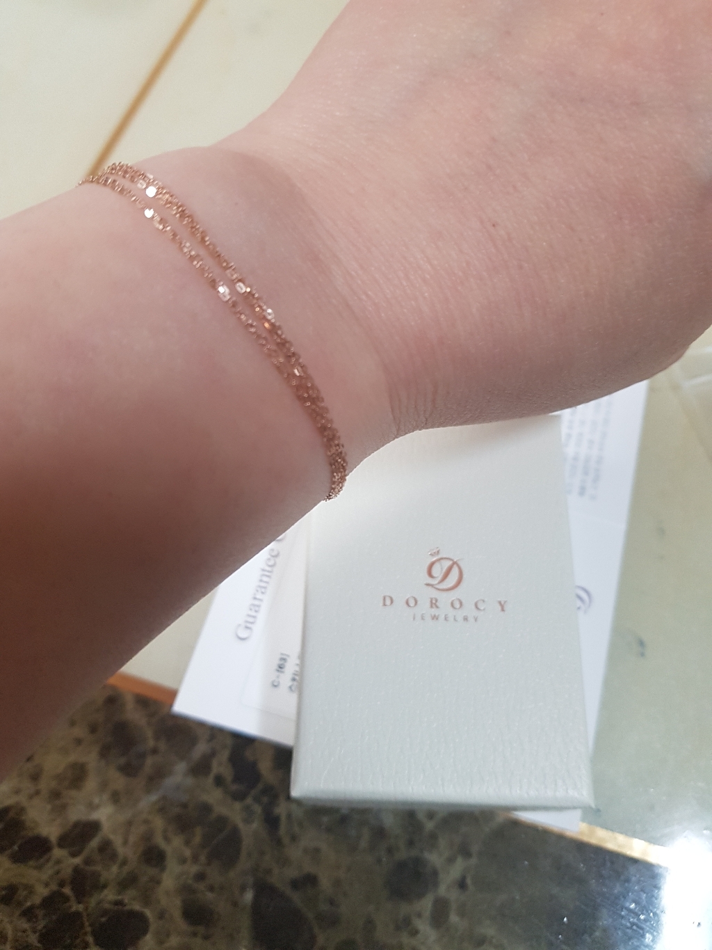 [빠른배송] 도로시 14k 스키니 파이브체인 팔찌