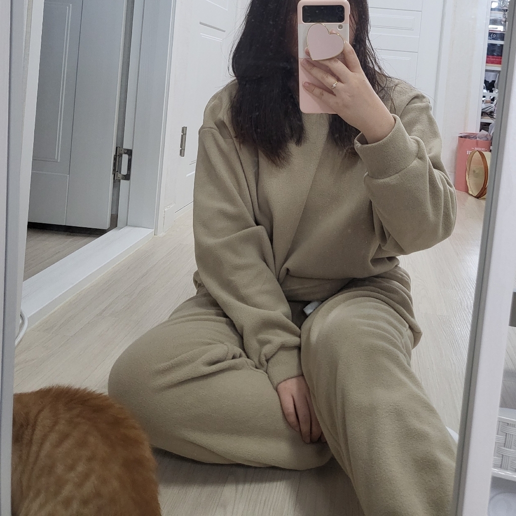어나더디 여성용 소프트 플리스 상하의