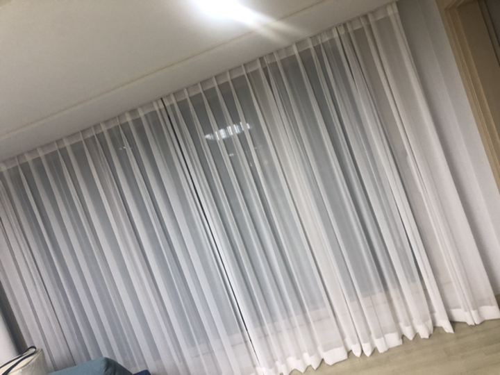 메종텍스타일 쉬폰 샤인 커튼 나비주름형
