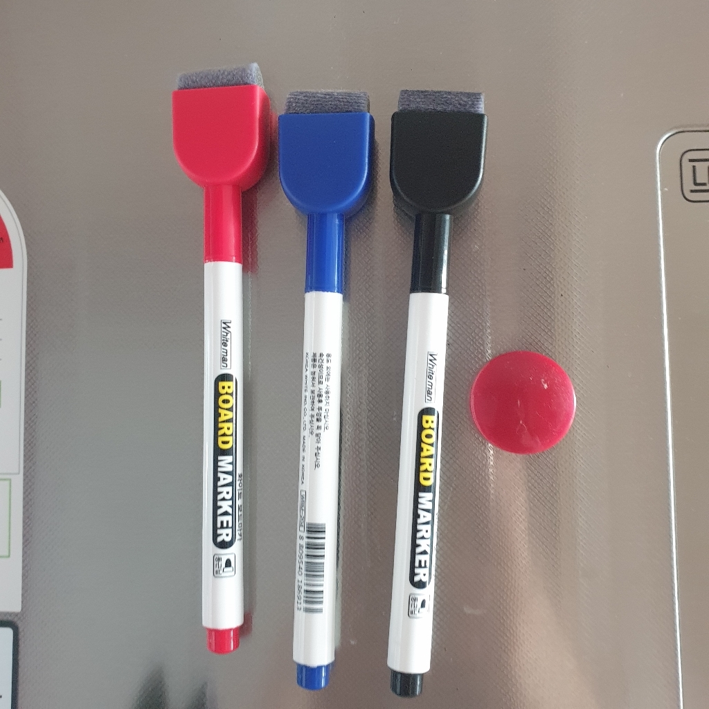 화이트 보드마카펜 화이트보드 지우개 칼라 마카보드 펜 수성 자석보드마카 펜세트 / 삼색 지우개