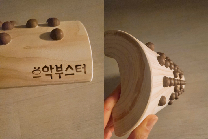 [으악부스터] 소 사이즈 편백나무 지압 경침 목침 경추베개