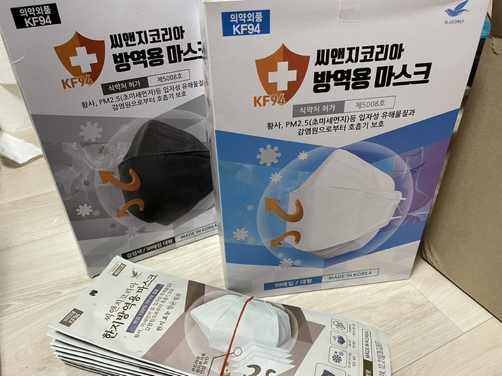 씨앤지코리아 KF94 방역마스크 대형 백색