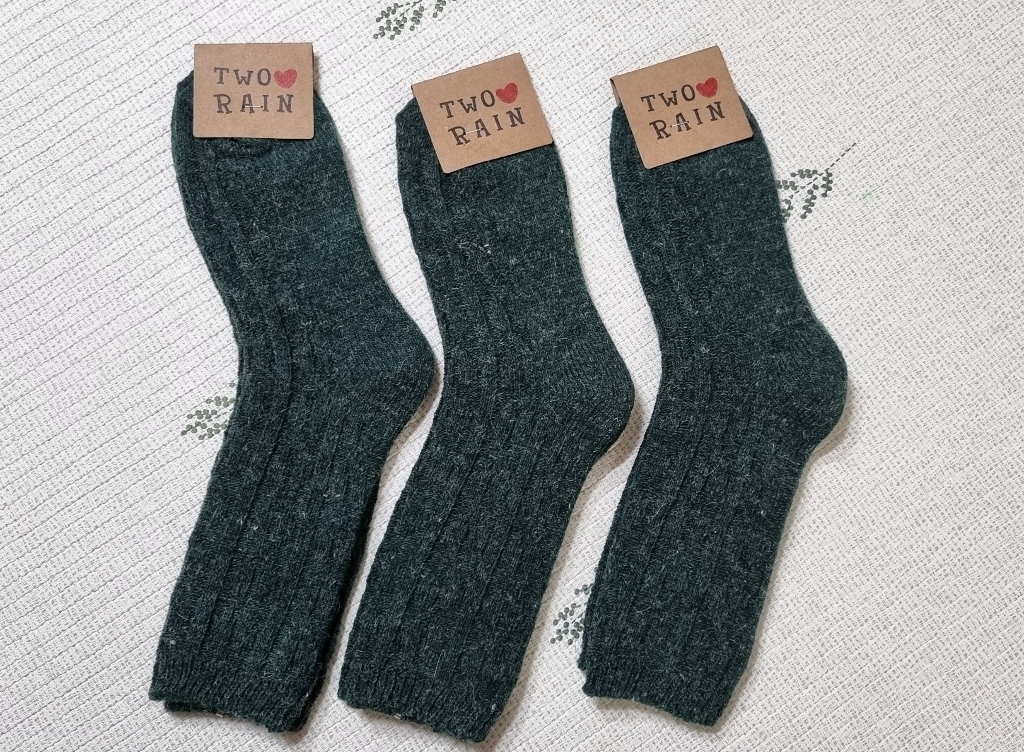 양말에반하다 여성용 앙고라 스웨터 겨울양말 3켤레세트