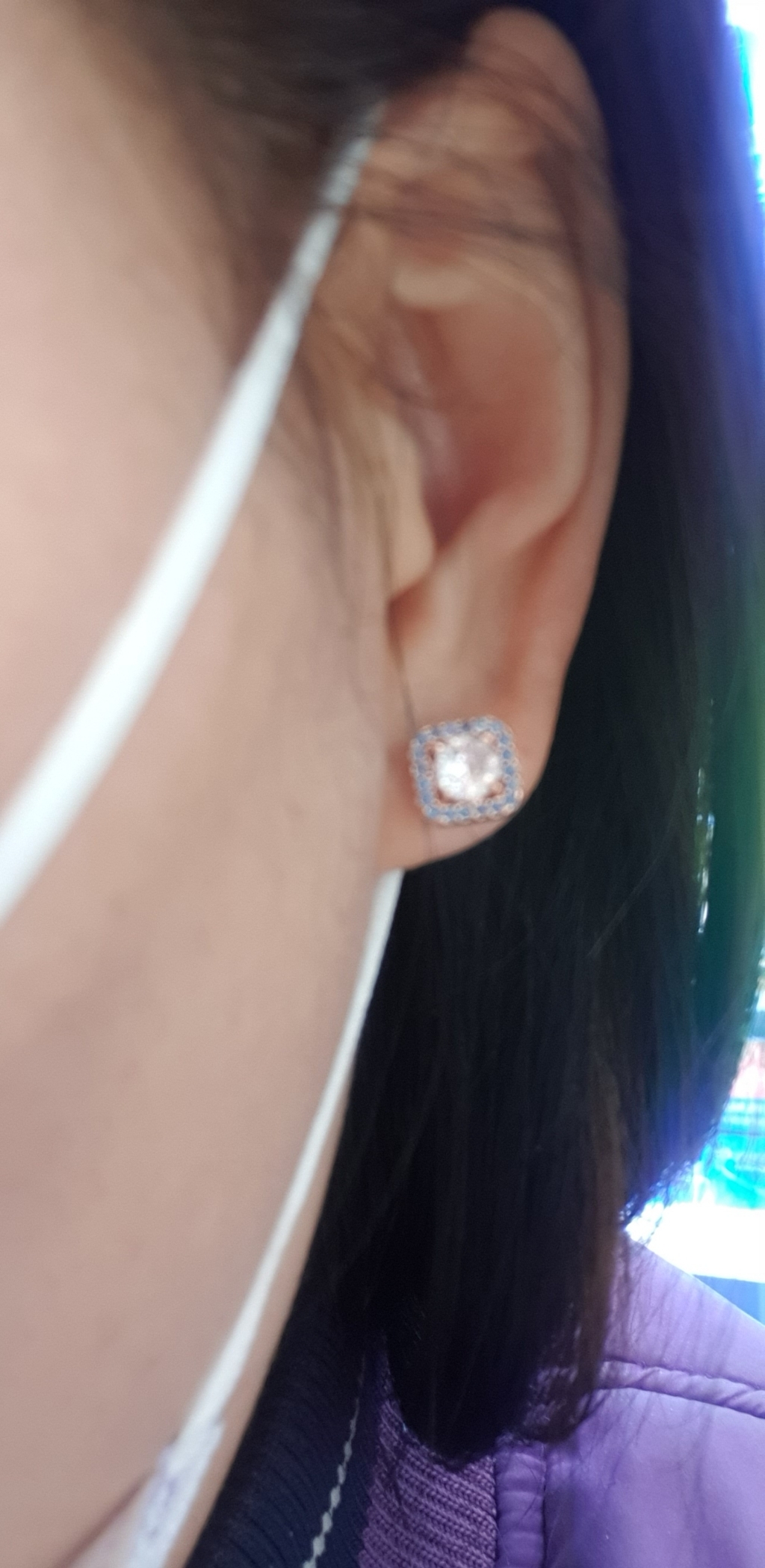 [엘르주얼리] 14k 블루밍스퀘어귀걸이  EEE043