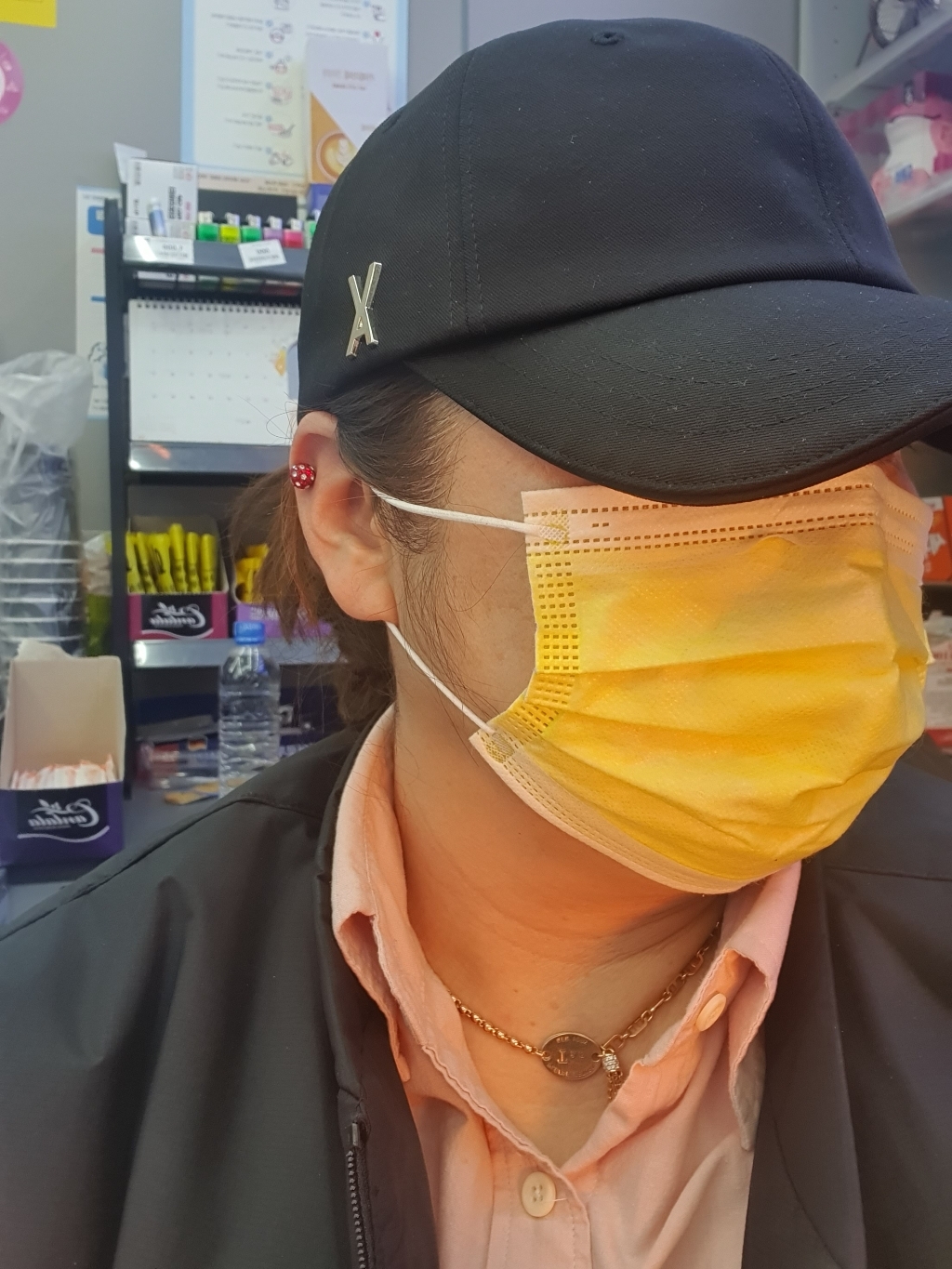바잘 실버 스터드 오버핏 볼캡