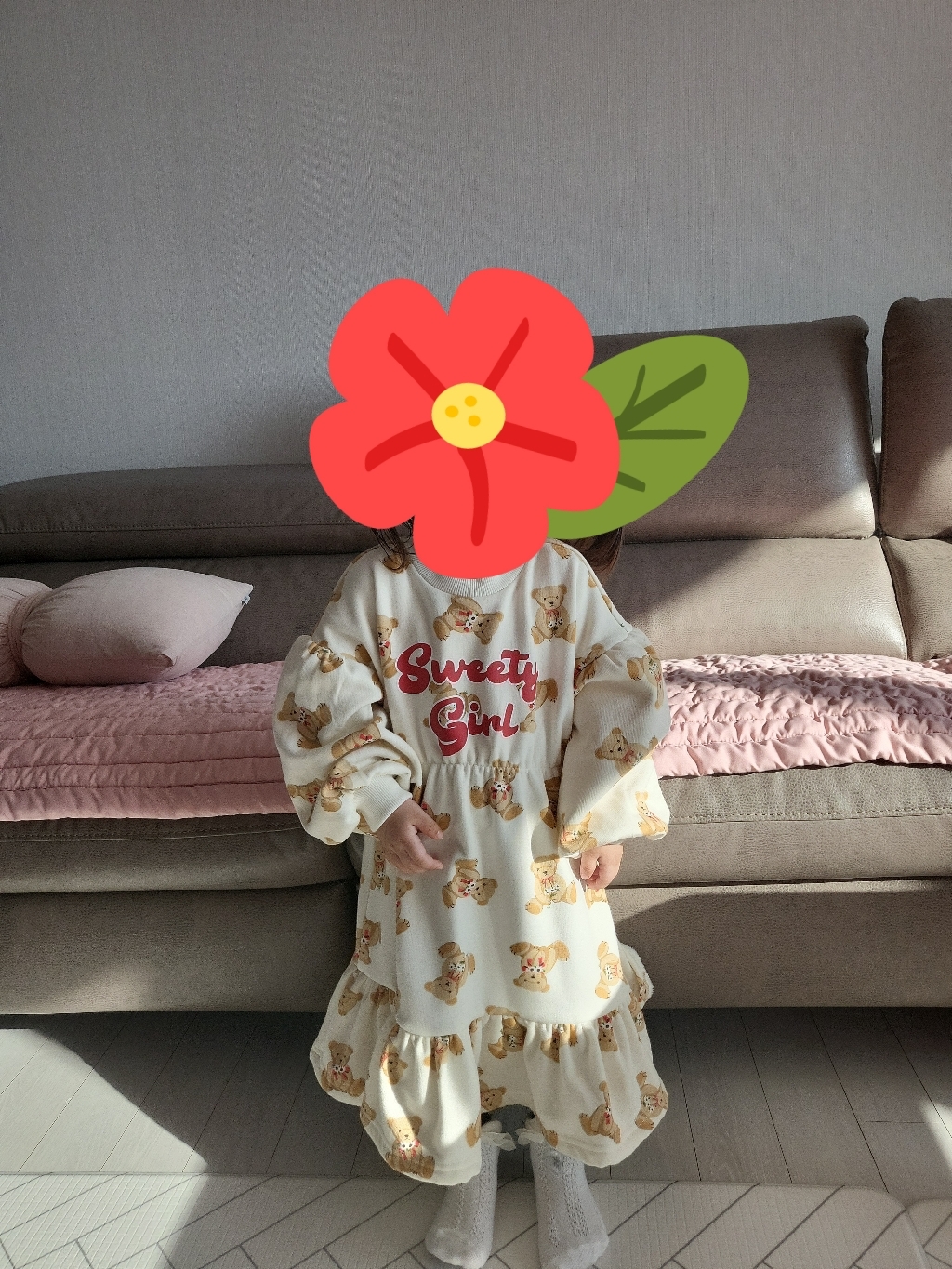 앤디애플 여아용 스윗베베왕 기모 원피스