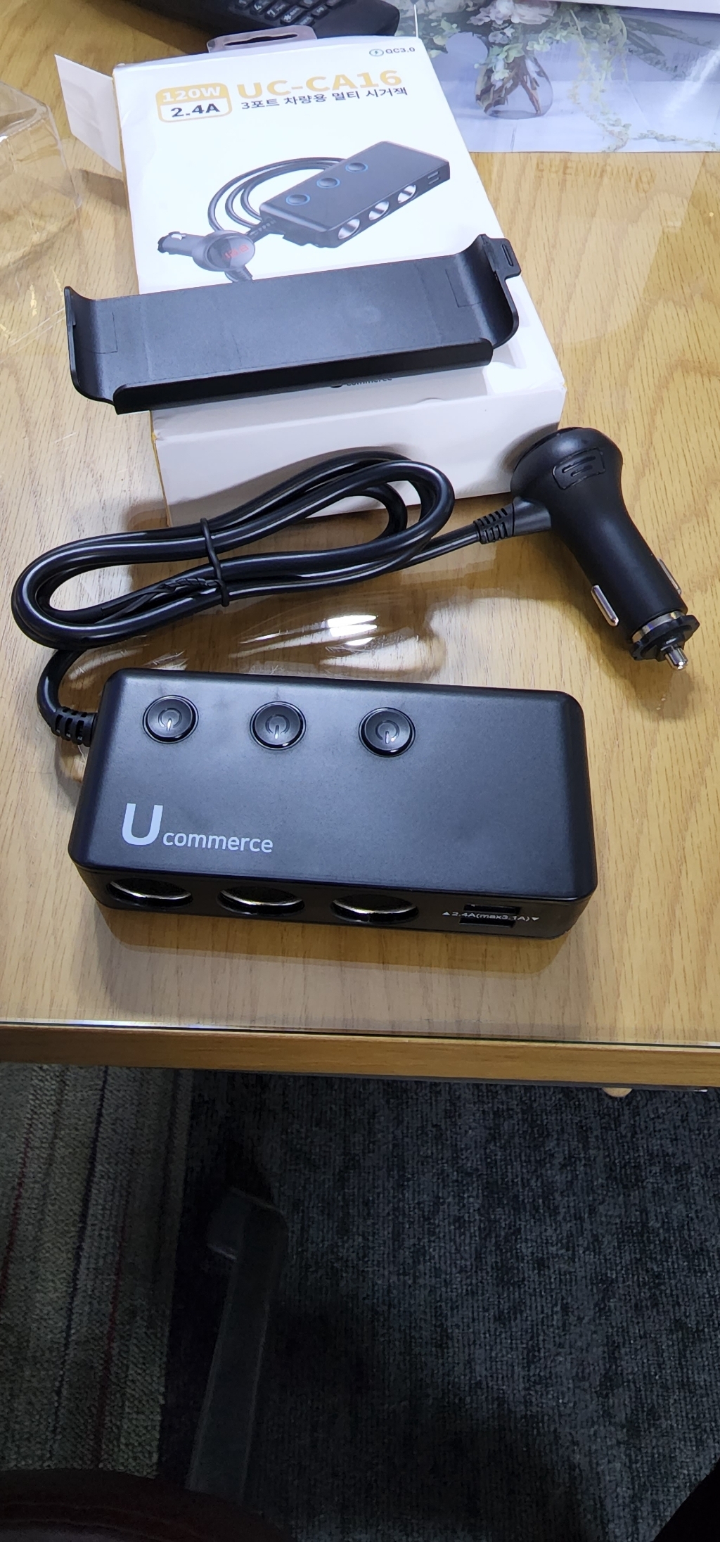 QC30 퀵차지 차량용 고속충전기 시거잭 3구 멀티 USB