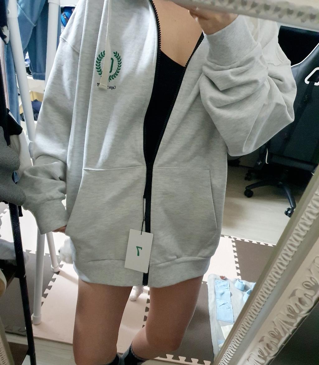 캡스앤스터프 7 컬리지 오버핏 후드집업 CA213TR001