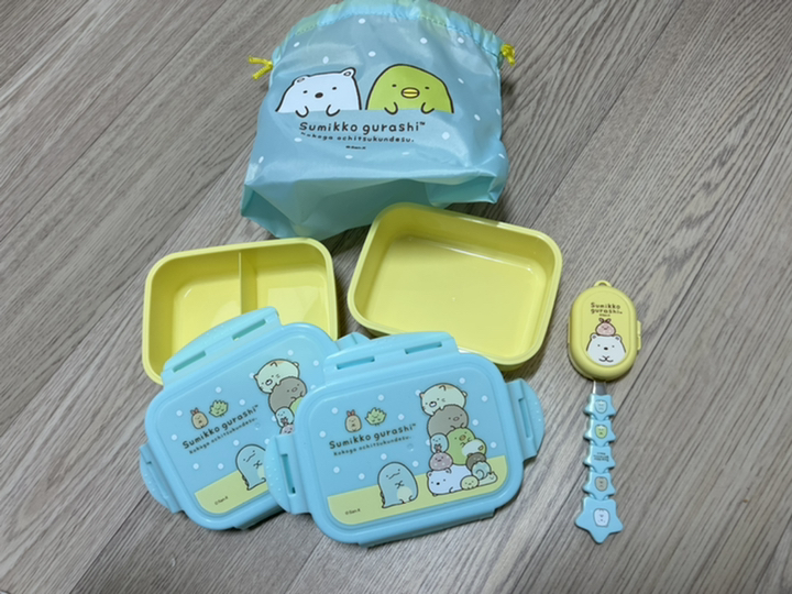 스미코구라시 뉴 사각밀폐 2단 도시락 편한스푼 스푼캡
