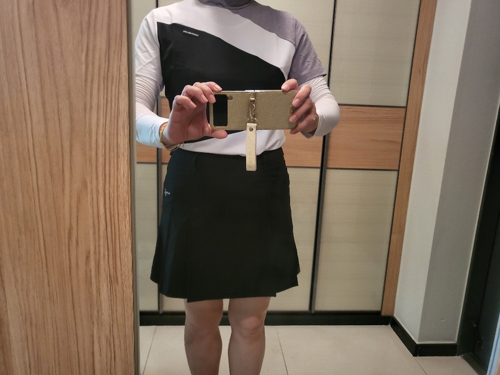 다운블로우 여성 스판 사선 배색 반팔티셔츠 1105W