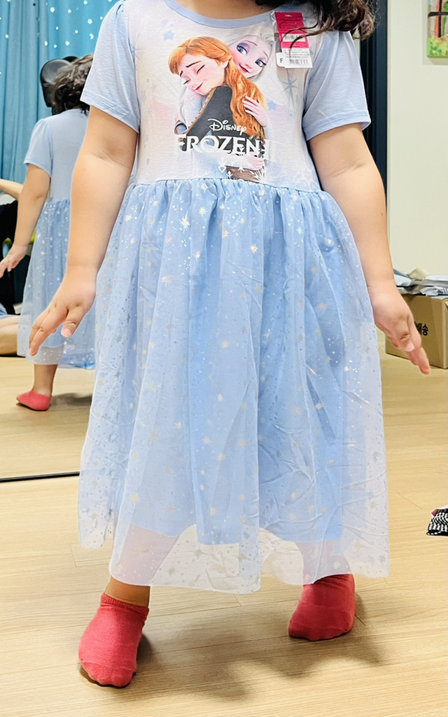 겨울왕국2 여아용 아란 5부 레이스 원피스 B