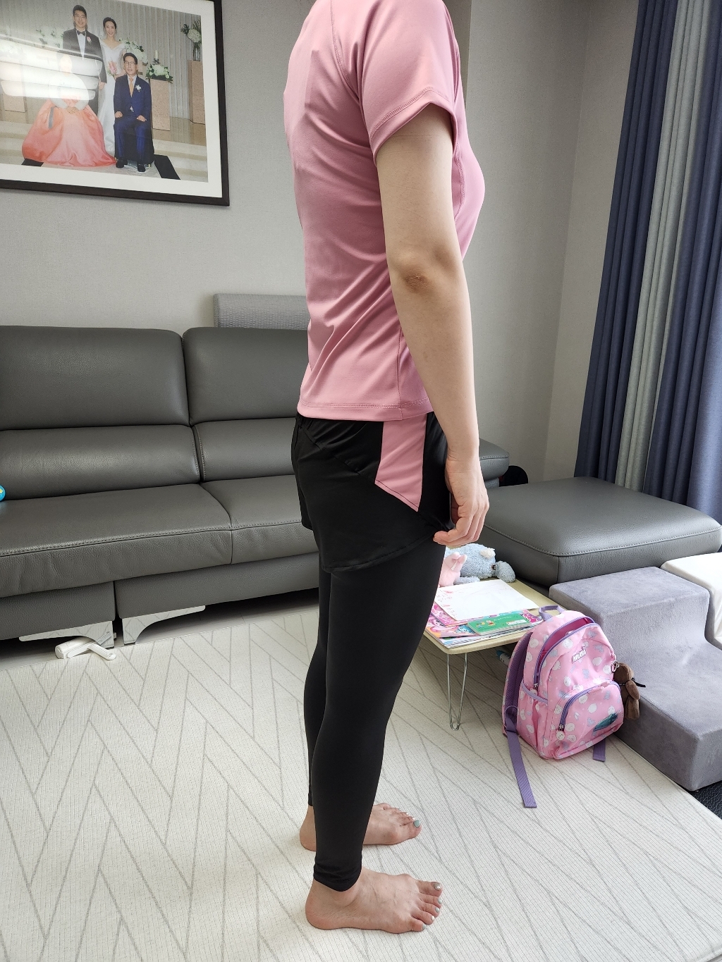 케이에스 샵 여성 여자 요가 투피스 슈트세트 요가 레깅스 조깅 등산바지 및 물놀이등 바지로도 좋아요
