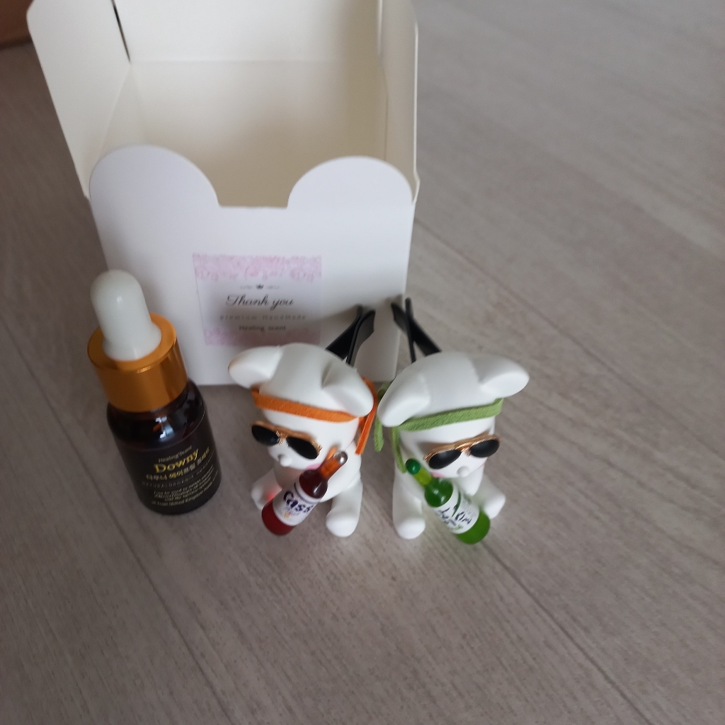 힐링센트 날개 커피 곰돌이 차량용 방향제 자동차 석고 디퓨저