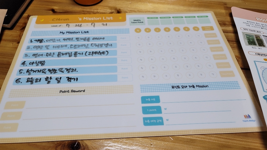 초등 스터디플래너 방학 생활계획표 공부계획표 체크리스트 저학년 고학년 탈부착 수정 가능