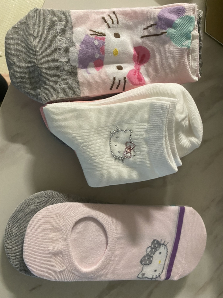 헬로키티 어린이 양말 덧신 9켤레 혼합 아동 여아 키즈 초등 학생 선물 캐릭터 봄 여름 가을 발목 중목 페이크삭스