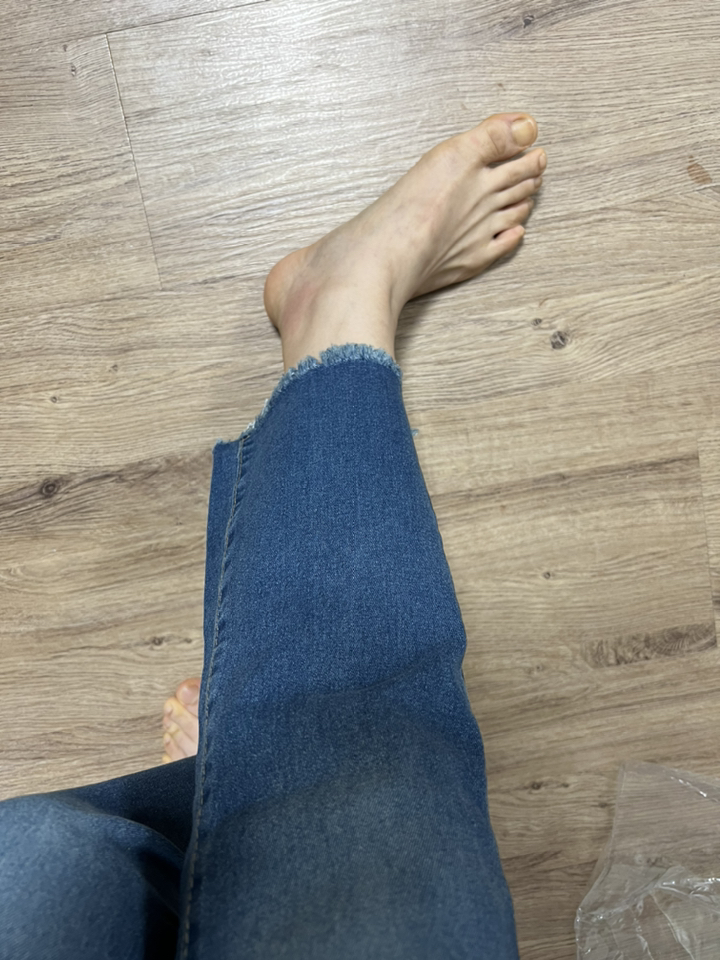 토마토토리 여성용 키작녀 워싱 부츠컷 청바지