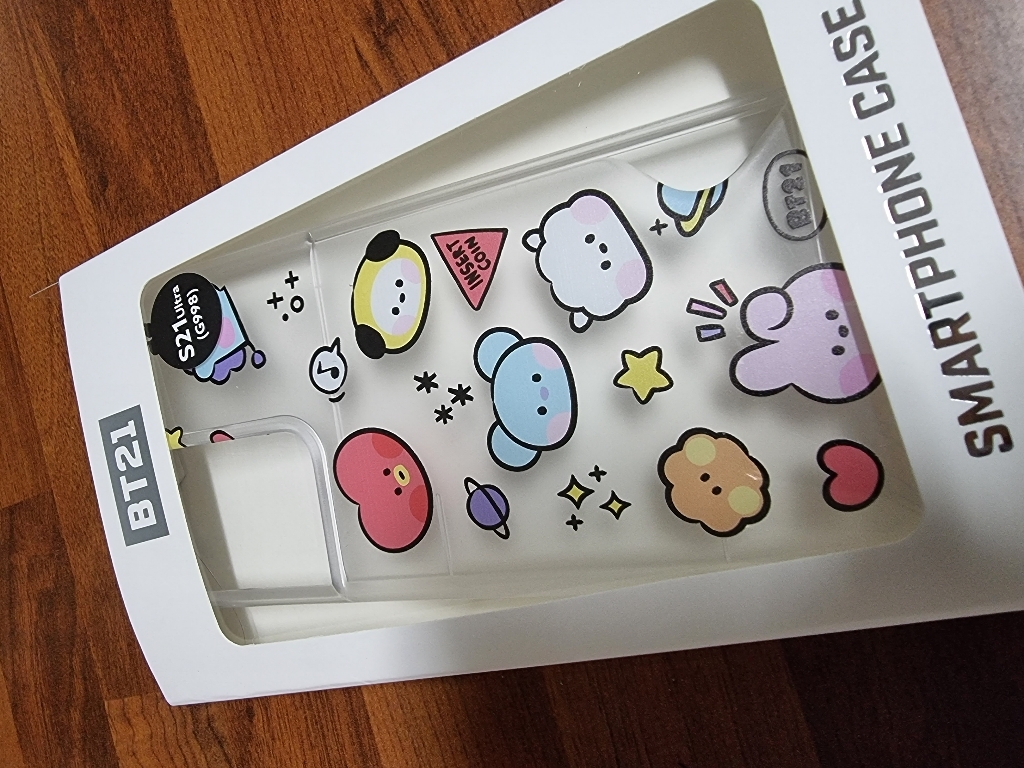 아이컬러즈 BT21 미니니 반투명 슬림카드 휴대폰 케이스