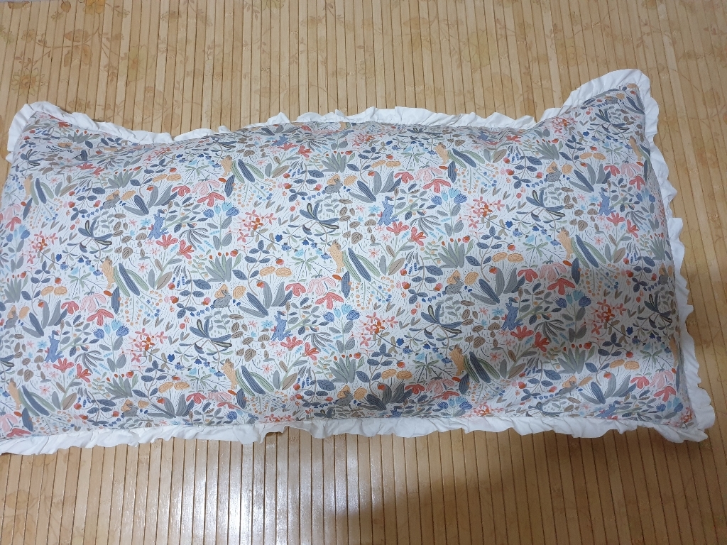 누리홈 숲속토끼 직 등쿠션 커버