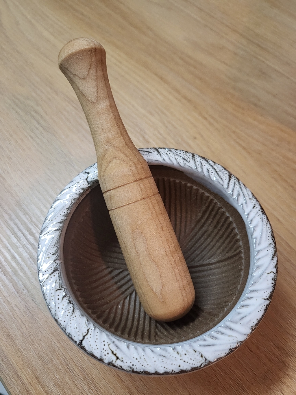 플라라 국산 전통 깨갈이 도자기 돌 미니 절구 이유식 깨절구 통 마늘 찧기 빻기