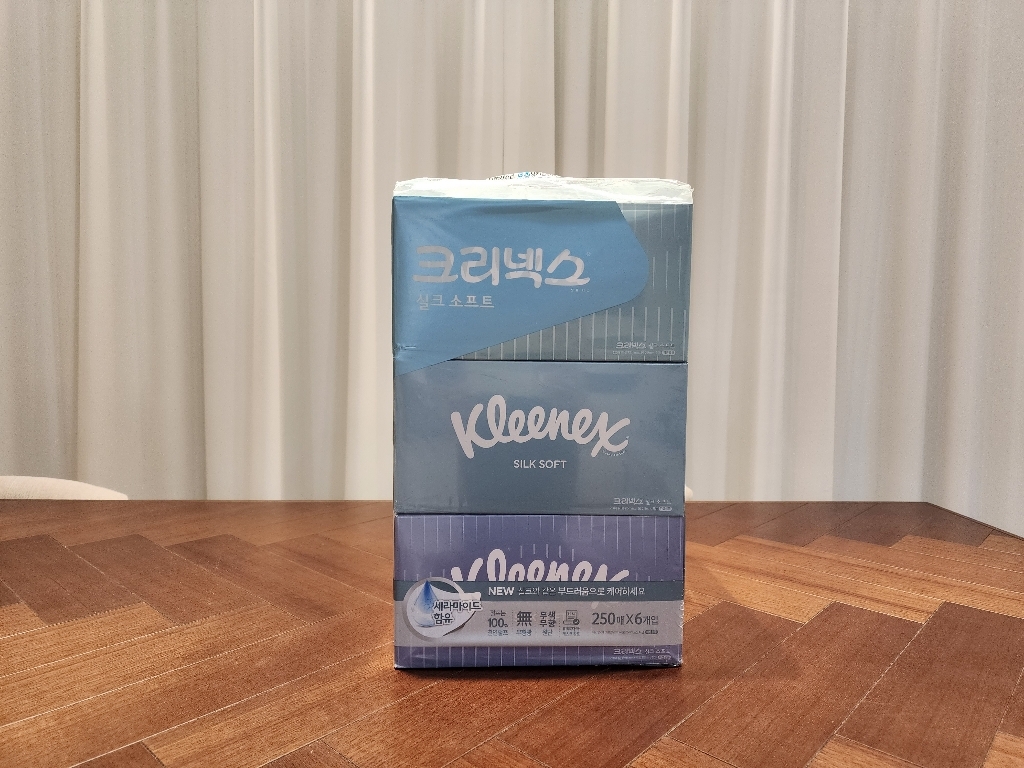 크리넥스 실크소프트 미용티슈 천연펄프 2겹 250매
