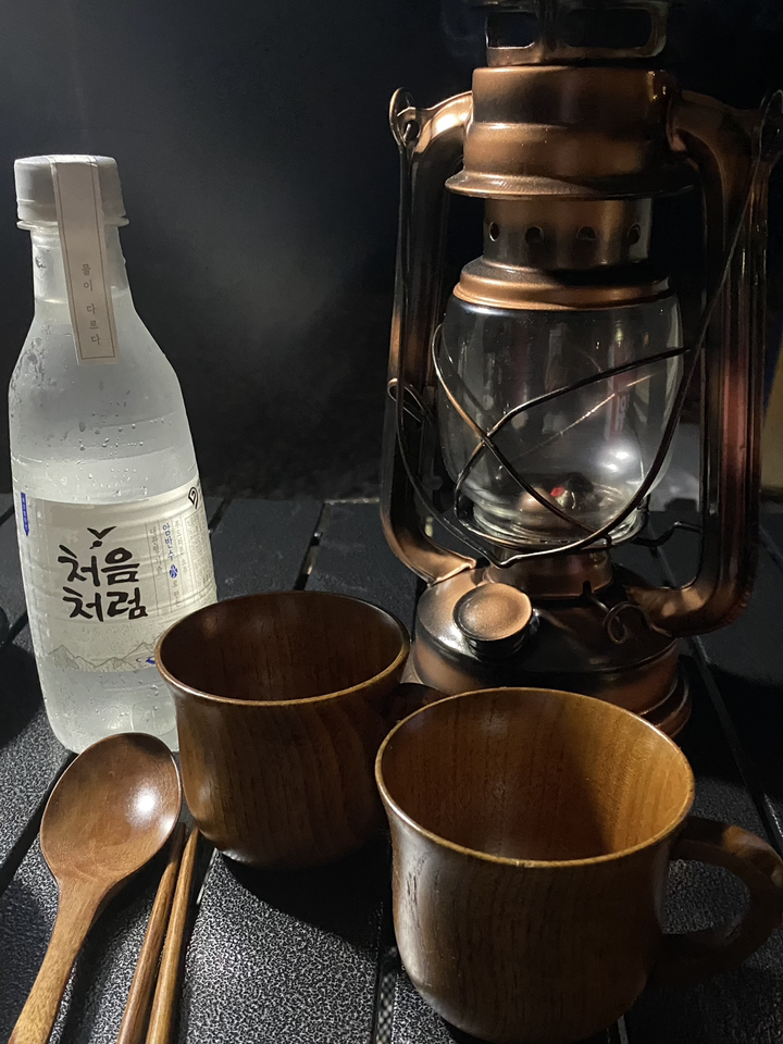 BUCK703 캠핑 원목 손잡이 커피잔 파우치