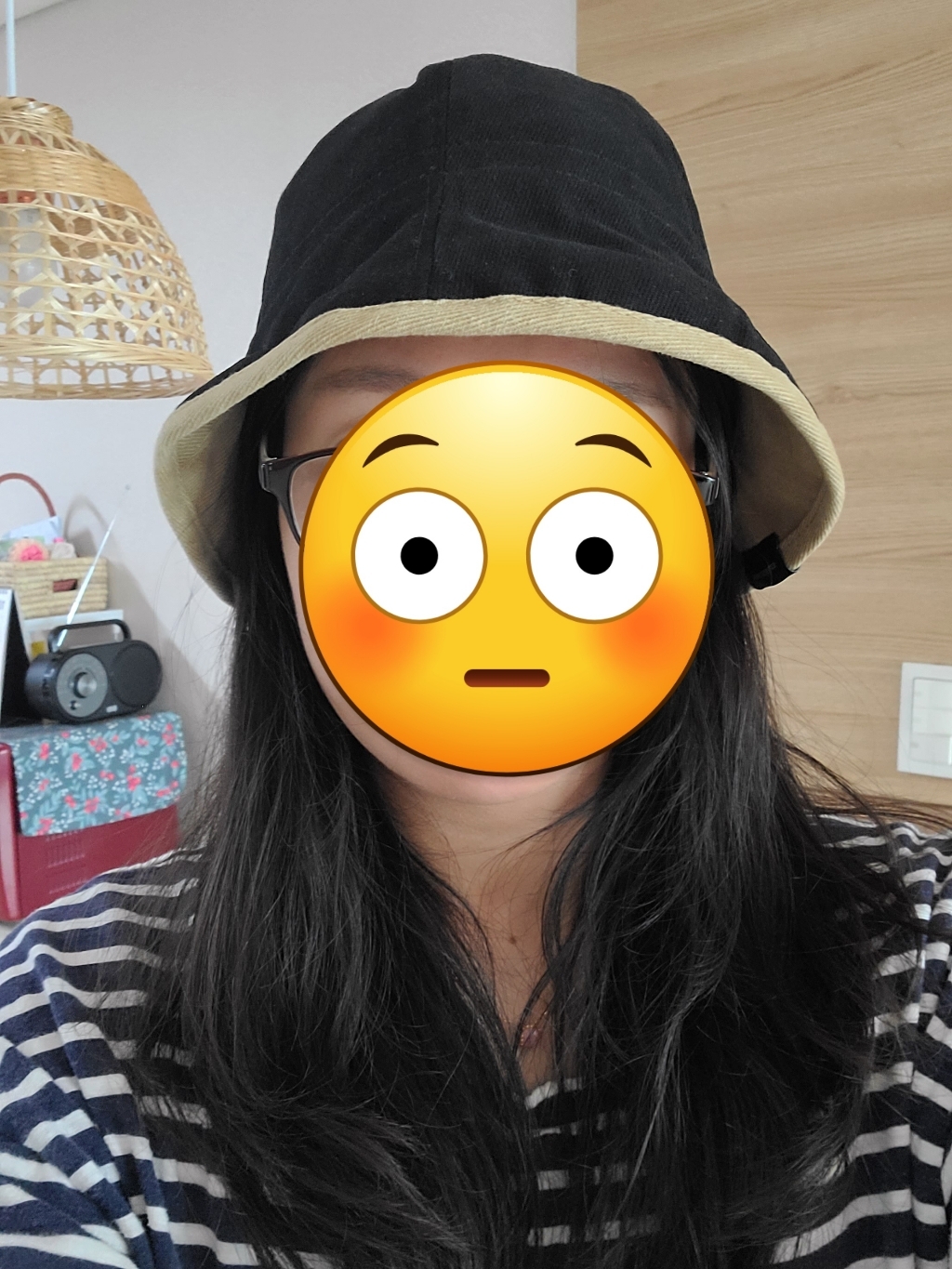 느와드코코 도톰한 양면 코튼 데일리 소두 버킷햇 모자