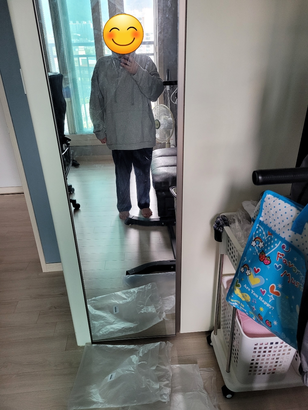 애플망고샵 빅사이즈 남녀공용 무지 후드 긴팔 롱박스티 오버핏 티셔츠