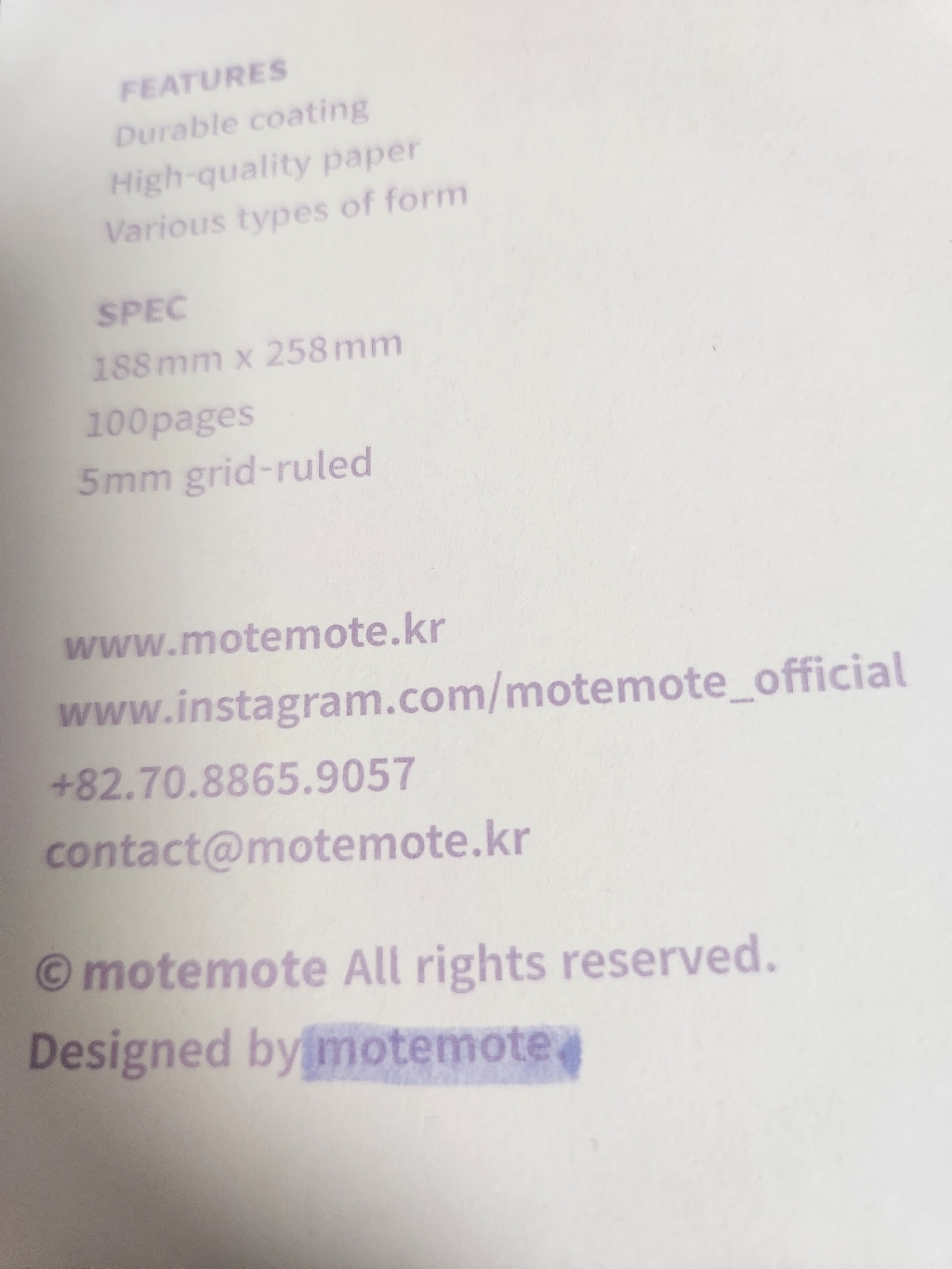 모트모트 오리지널 스프링북 스퀘어드