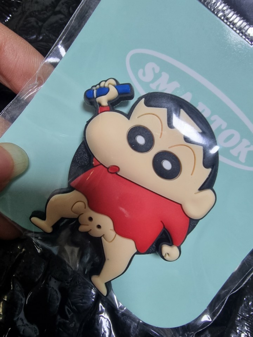 짱구는 못말려 그립톡 짱구 스마트톡 흰둥이 핸드폰 거치대 케이스