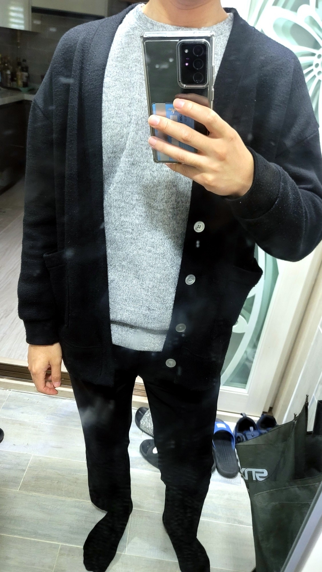 [오버나인] 남자 데일리 오버핏 니트 맨투맨