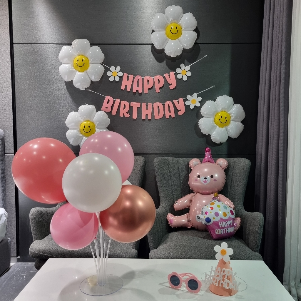 민즈셀렉트 생일 곰돌이 데이지 풍선 생일파티 파티풍선
