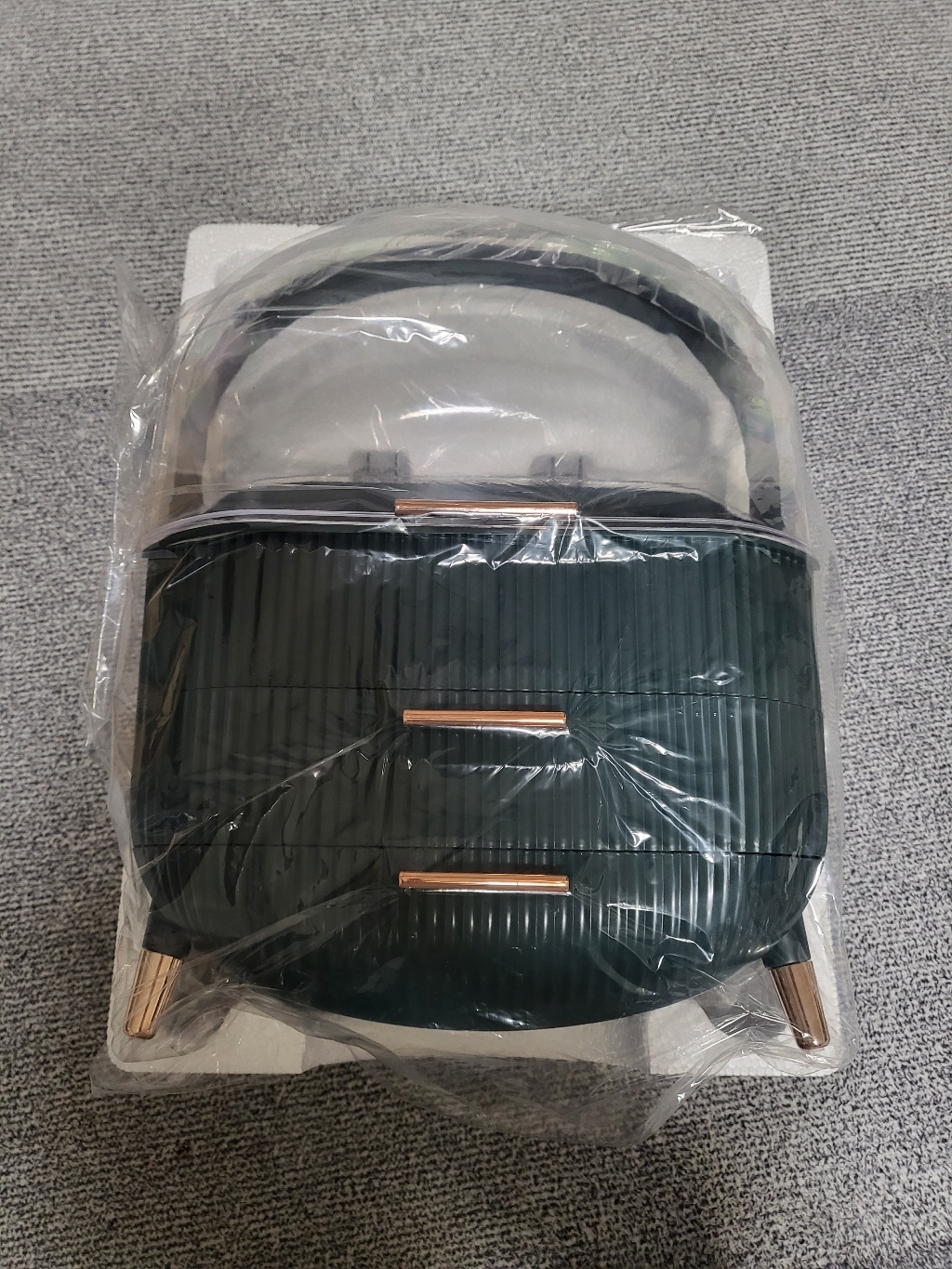 오브민 골드 손잡이 투명커버 화장품정리함