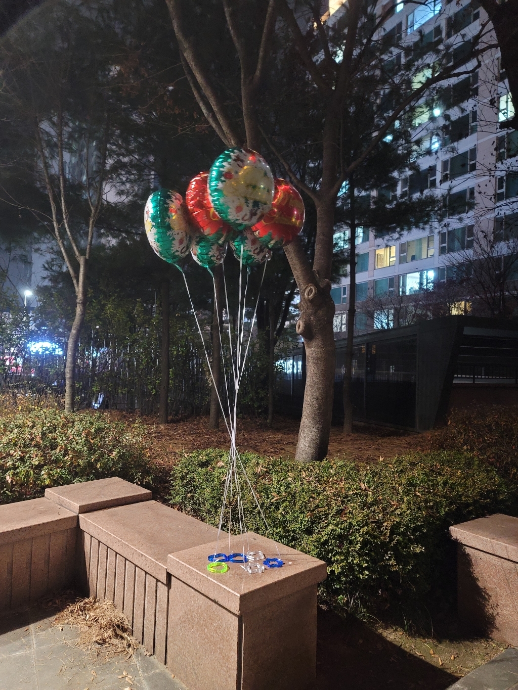 헬륨풍선 손잡이 칼라 무게추