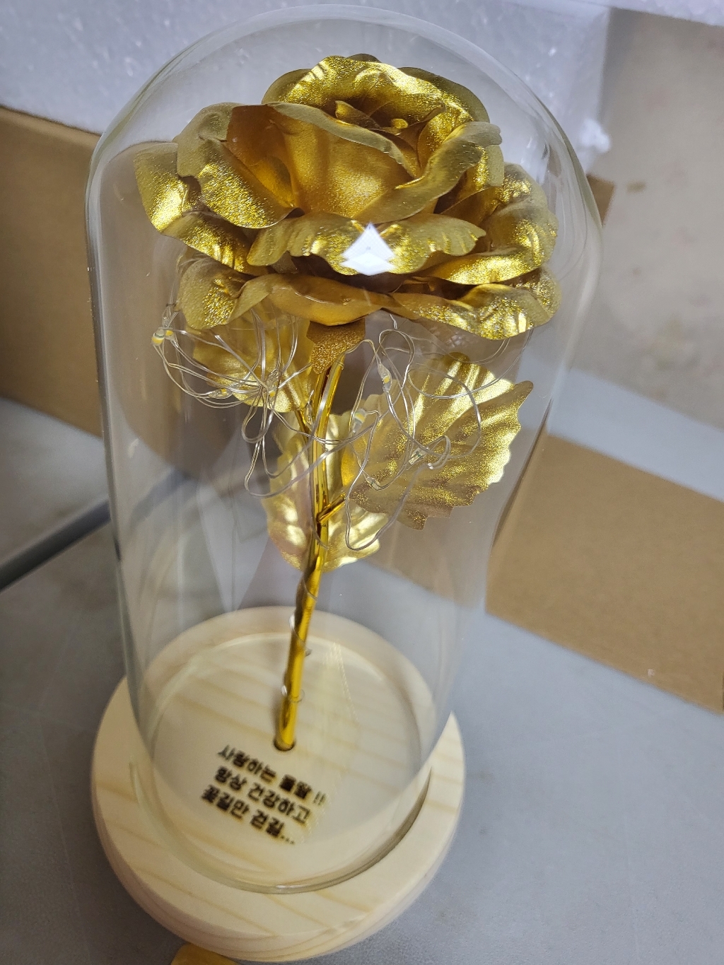 무료각인 Art홀릭 금장미 무드등 개업 화분 화환 40대 엄마 생일 선물 아내 결혼기념일 선물 여자친구 100일 선물 엄마 아빠 칠순 환갑 선물 부모님 생신 꽃 선물