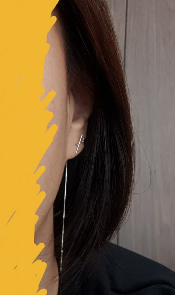 투비큐디 S925실버 스틱 롱 드롭 귀걸이