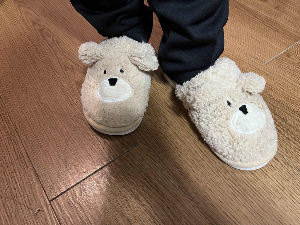 메드인코 여성용 포근한 강아지 뽀글이 슬리퍼