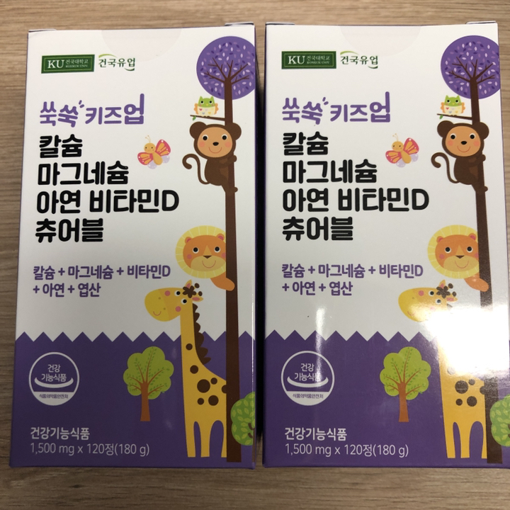 건국유업 쑥쑥 키즈업 칼슘 마그네슘 아연 비타민D 츄어블