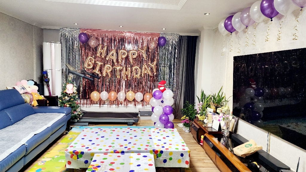 에브리띵스마일 생일축하 은박 컨페티 풍선 파티커튼