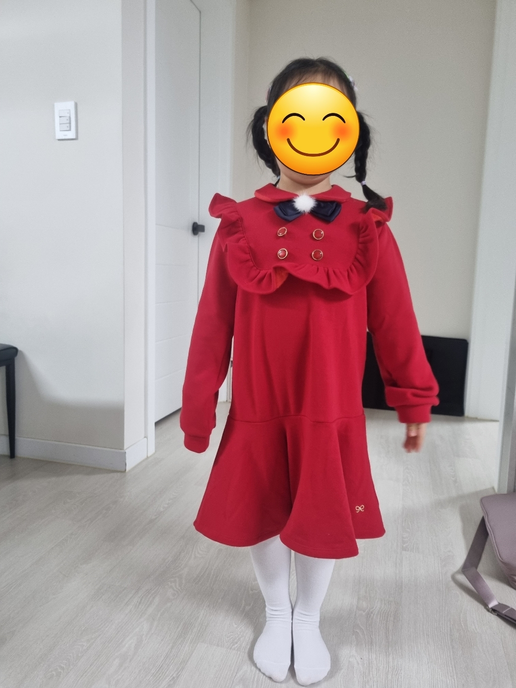 젤리스푼 여아용 New 프릴 소녀 기모 원피스