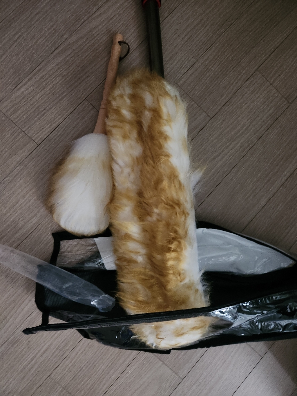 카템 차싹 양모 차량용 먼지털이개 실외용 길이조절형 내부용 브라운