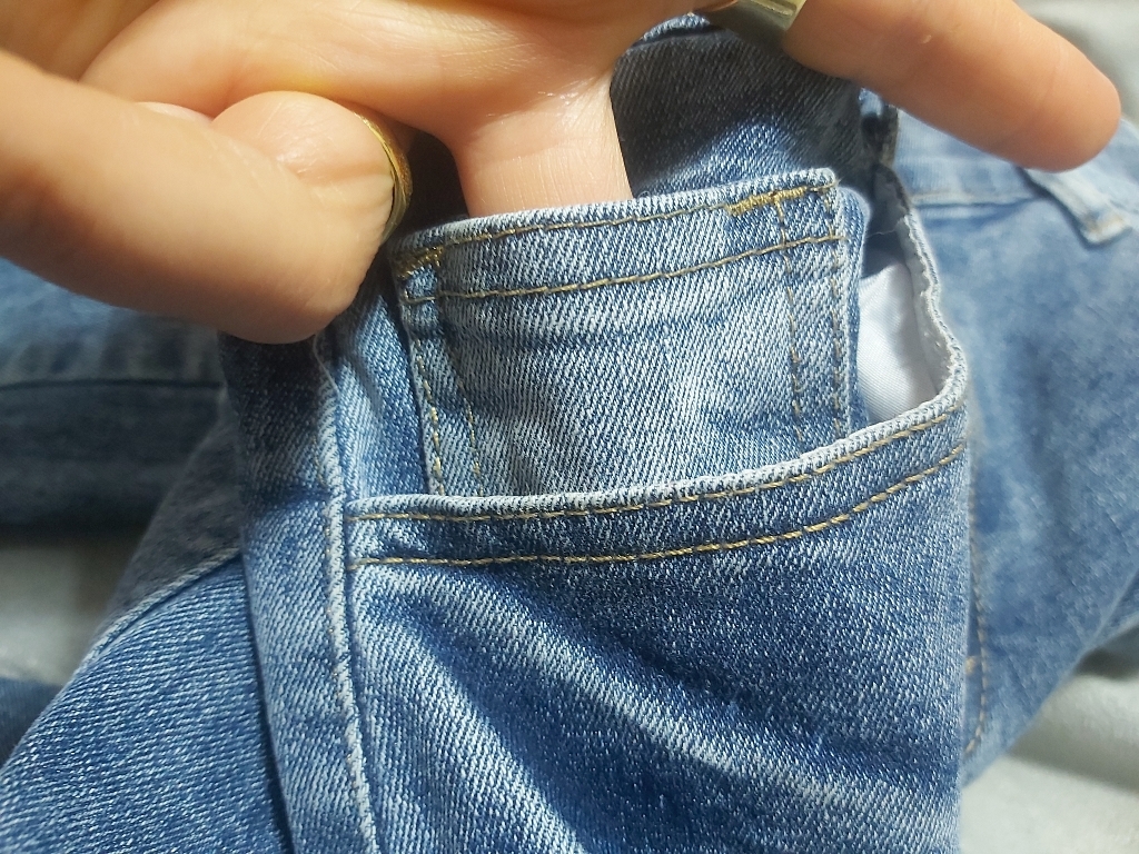 엘블로썸 스판 인밴드 워싱 배기 청바지