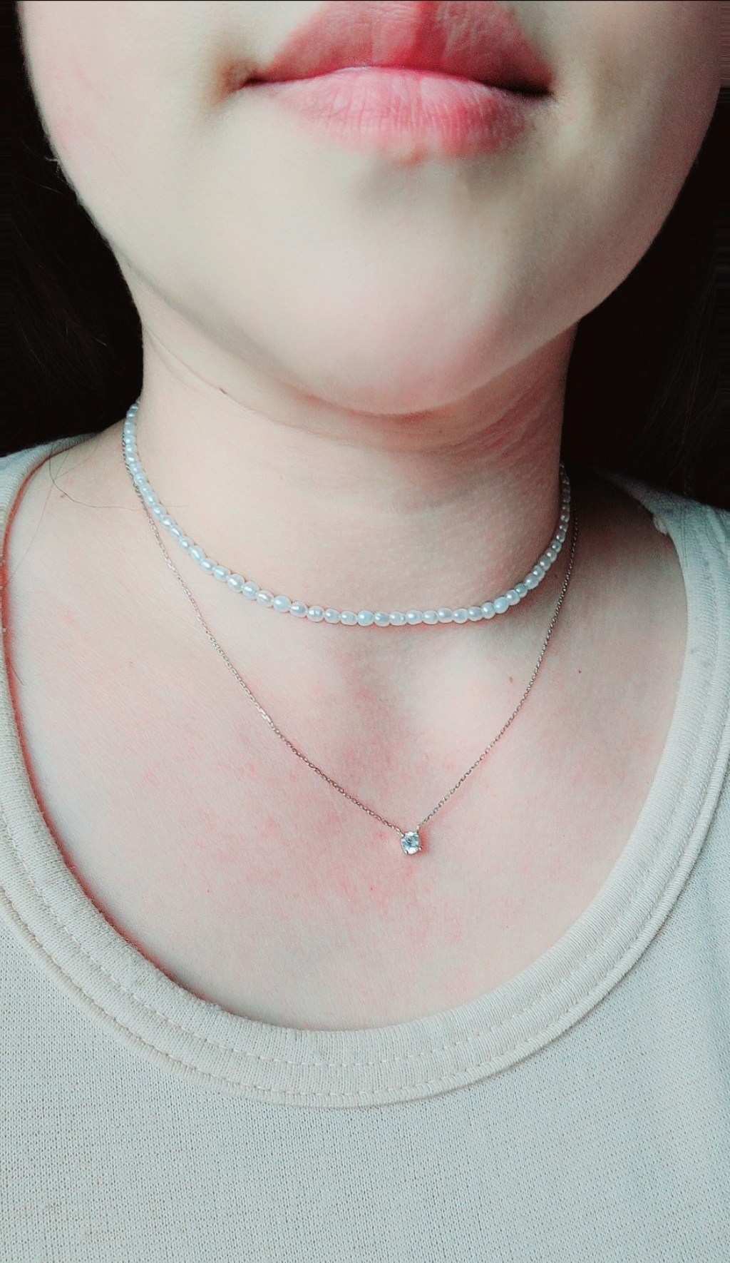 [실버925]담수진주 목걸이 ini ear neckace