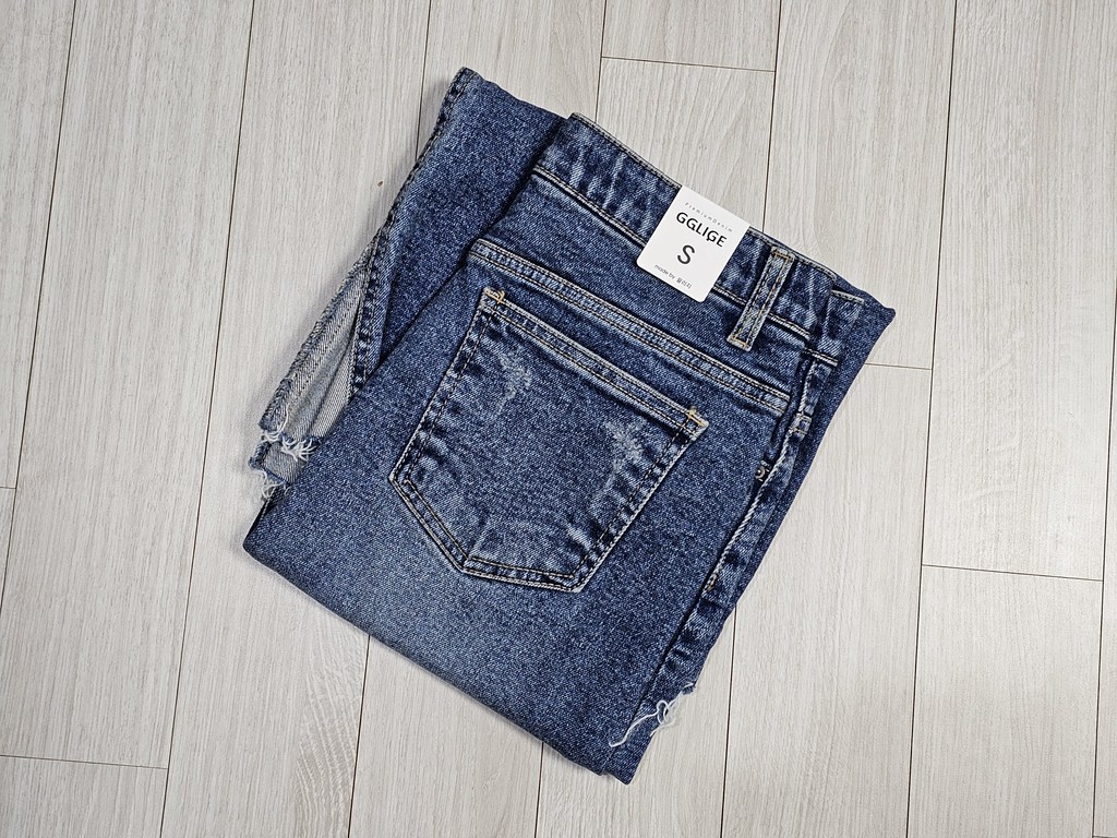 빼빼 여성용 히든밴딩 뒷트임 H라인 스판 데님 롱스커트