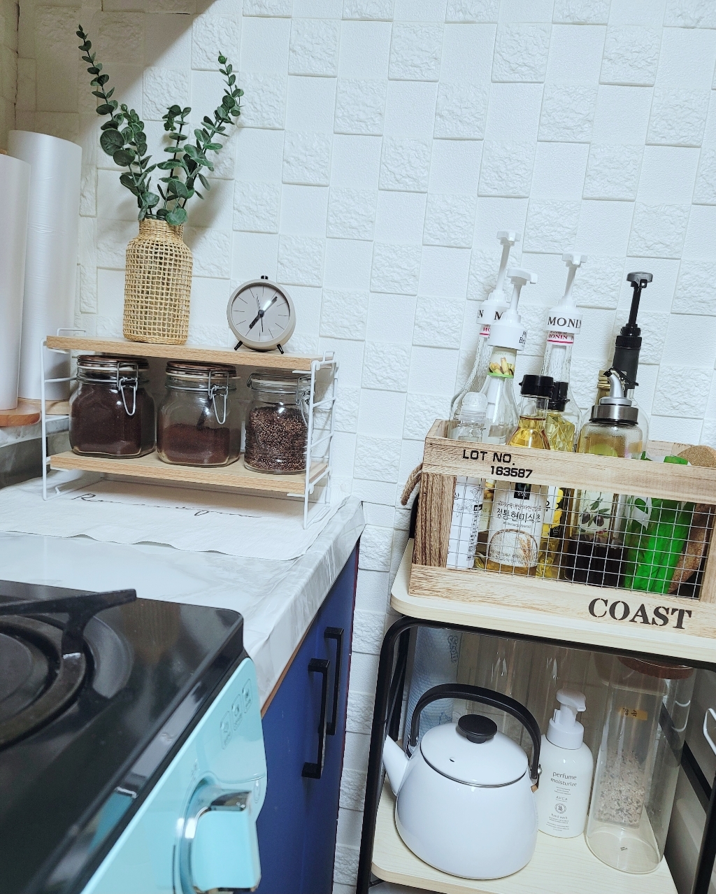 나스카피 캡슐 무소음 알람 아날로그 탁상 시계