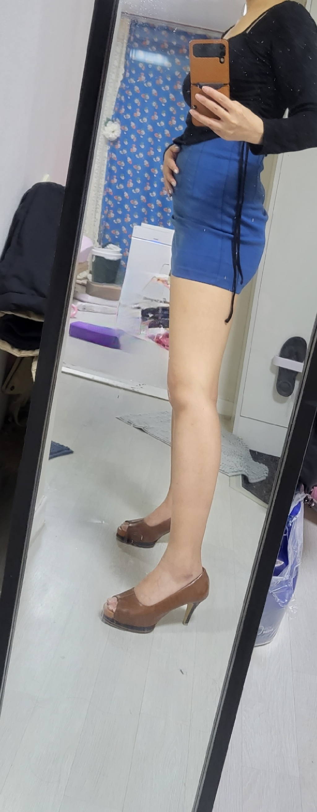 이푼아이 H라인 스판 기본 미니 스커트