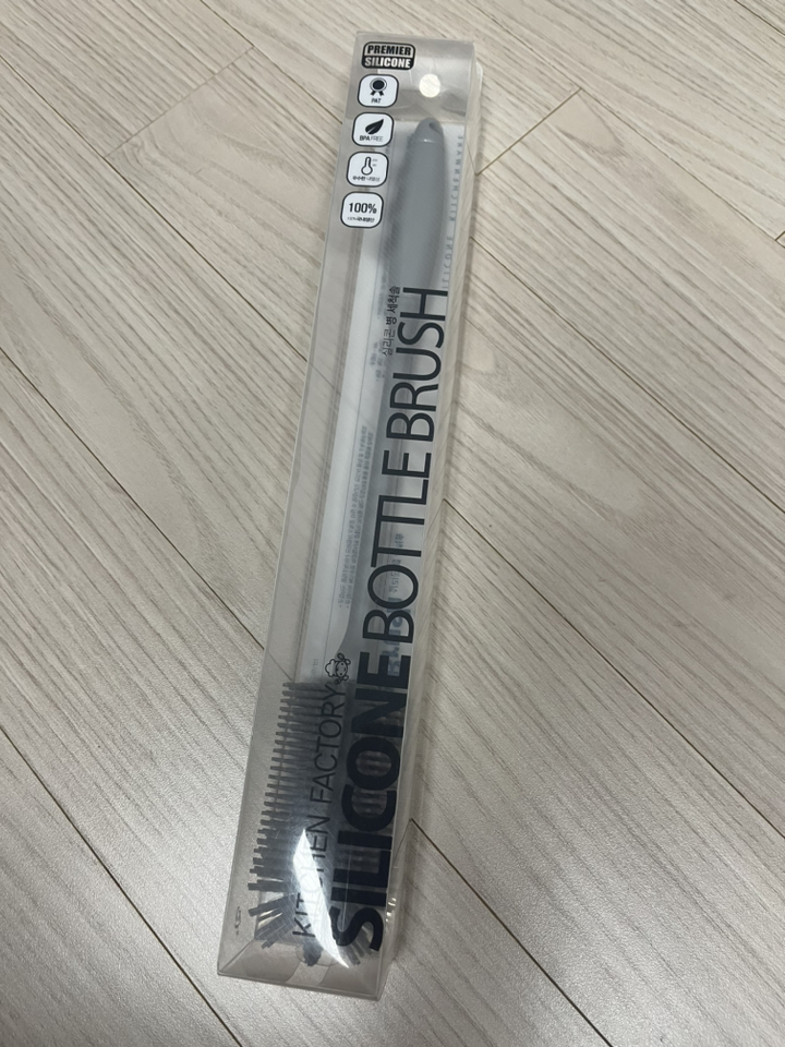 키친팩토리 파스텔 실리콘 병 세척솔, 모던그레이, 1개