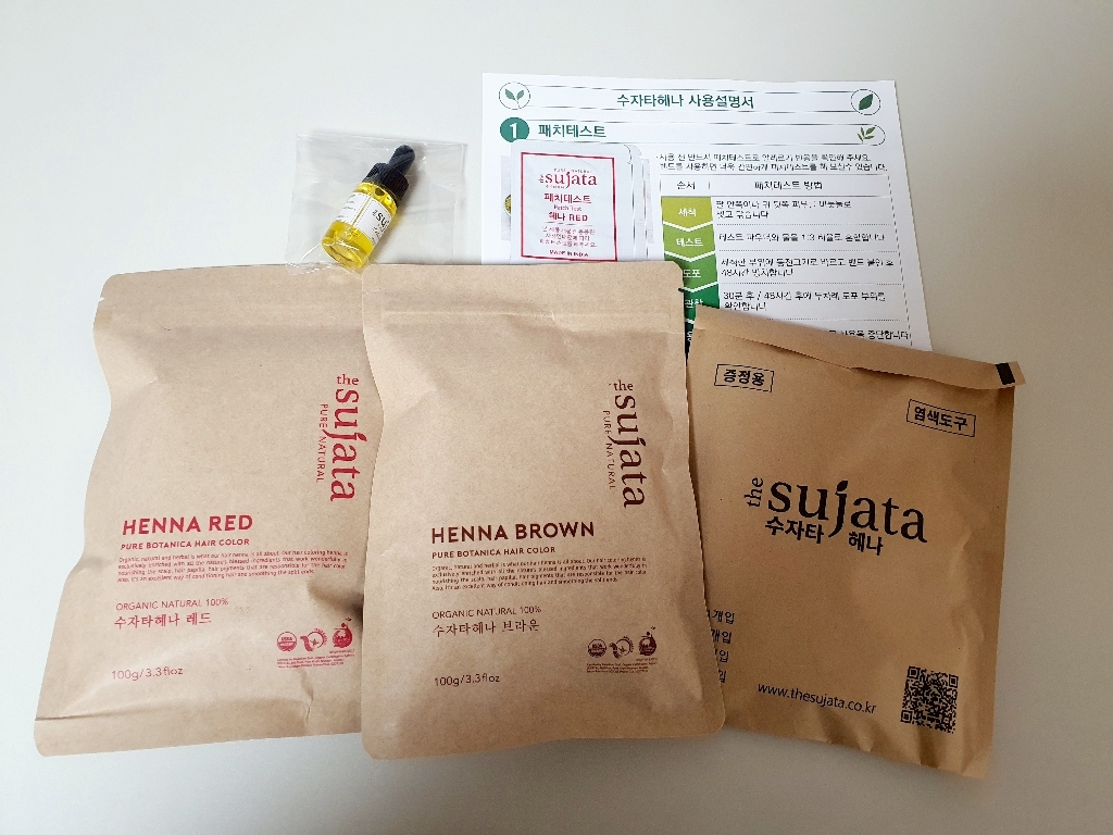 USDA 유기농 수자타 천연100% 헤나 가루 염색약, 브라운, 1개