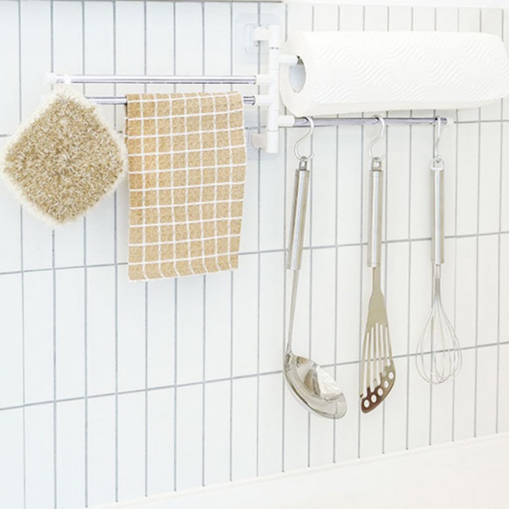 좁은 주방, 위생적인 행주 관리, 생활공식 회전식 4단 행주걸이로 한 번에 해결!